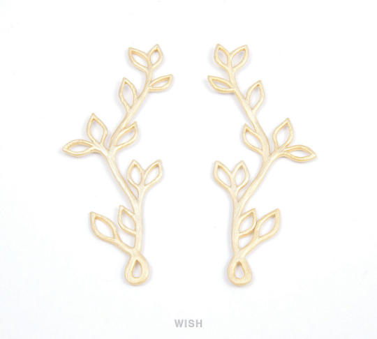 Twig Branch Pendants in Matte Gold, Twig Charm / MMG-077-P