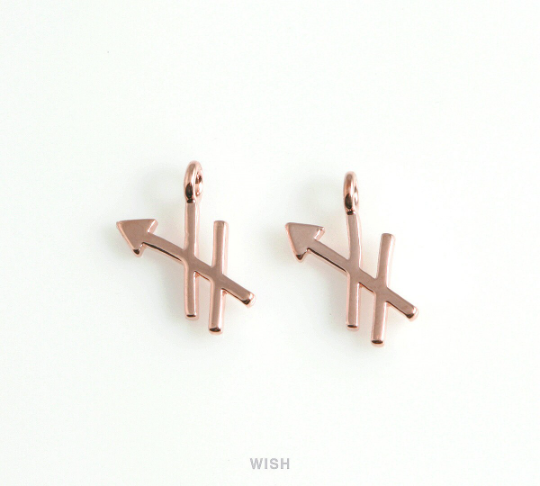 Sagittarius Zodiac Sign Pendants in Rose Gold, Zodiac Charm / MRG-453-SA