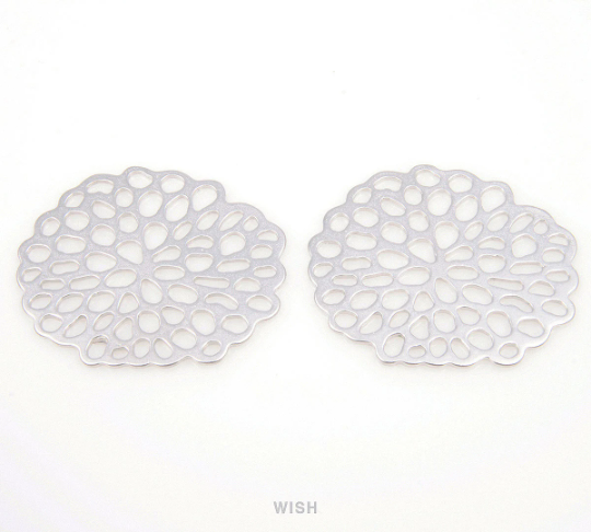 Flower in Bloom in Matte Rhodium, Flower Charms / MMRH-094-P