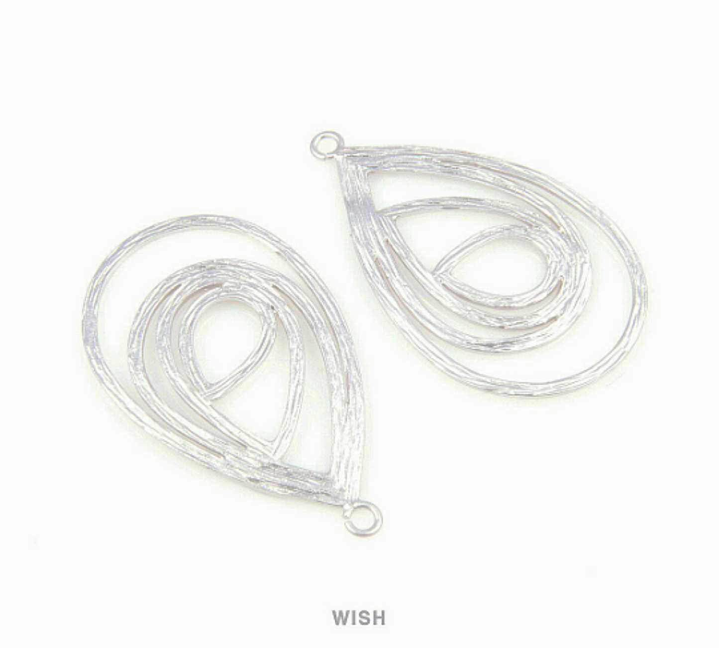 Teardrop in Teardrop Pendants in Matte Rhodium, Teardrop Charms / MMRH-036-P
