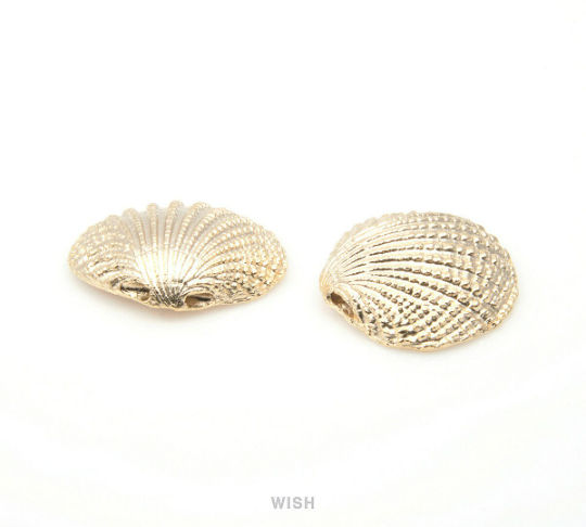 Seashell Pendant in Matte Gold, Seashell Charm /MMG-212-P