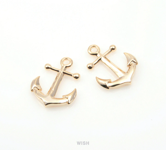 Anchor Pendants in Gold, Anchor Charms / MG-145-P
