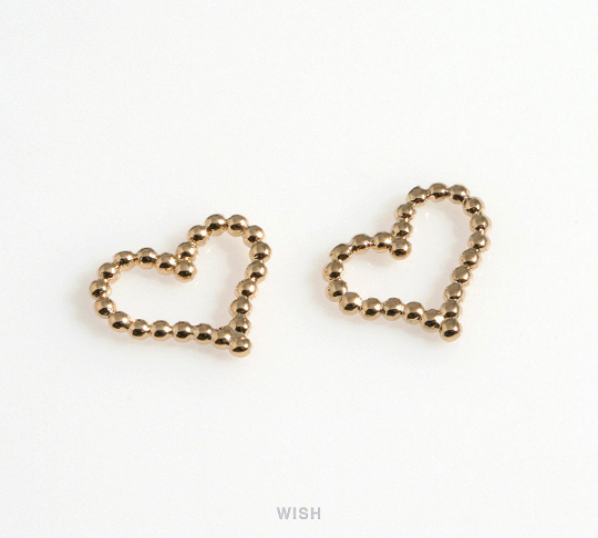 Open Heart Pendants in Gold, Open Heart Charms / Heart / MG-601-P