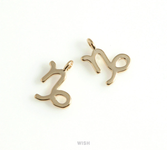 Capricorn Zodiac Sign Pendants in Gold, Zodiac Charm / MG-453-CP