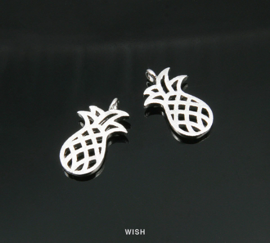 Pineapple Pendants in Matte Rhodium, Pineapple Charm / MMRH-018-P