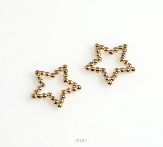 Open Star Pendants in Gold, Open Star Charms / MG-600-P