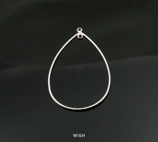 Open Drop Pendant in Matte Rhodium, Open Drop Charm / MMRH-268-P (Medium)