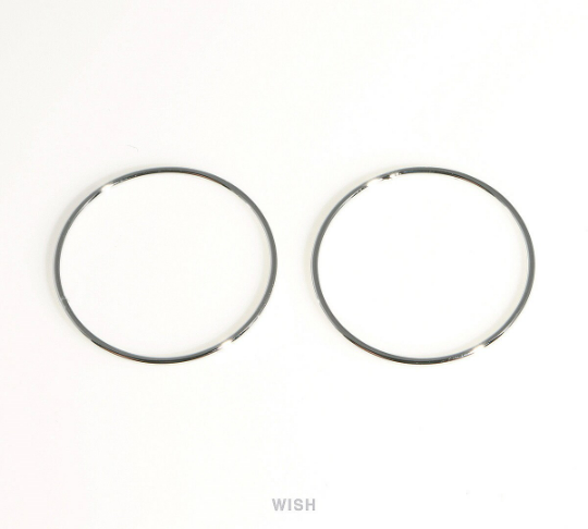 Open Circle Pendant in Rhodium, Open Circle Charm /MRH-419-P (4pcs)