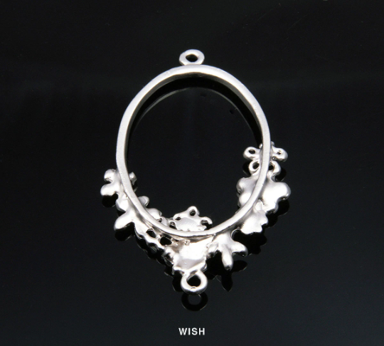 Bouquet Connectors in Matte Rhodium, Wreath Charm / MMRH-148-C