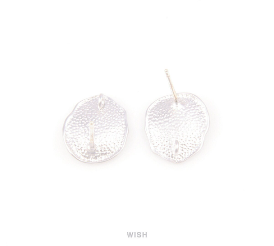 Crooked Round Earpost in Matte Rhodium, Crooked Round Earrings / MMRH-029-E