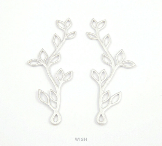 Twig Branch Pendants in Matte Rhodium, Twig Charm /MMRH-077-P