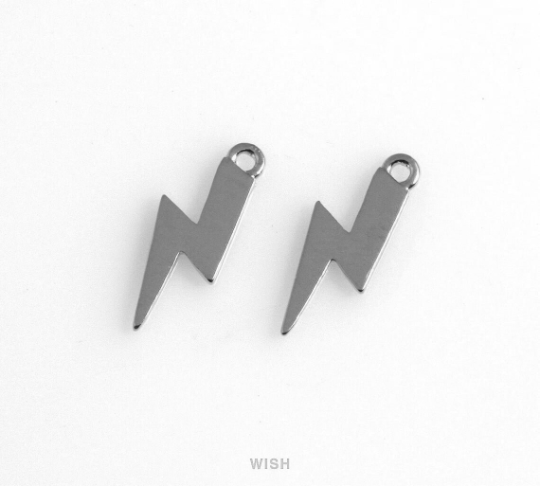 Thunder and Lightning Pendant in Matte Rhodium, Lightning Charm / MMRH-243-P