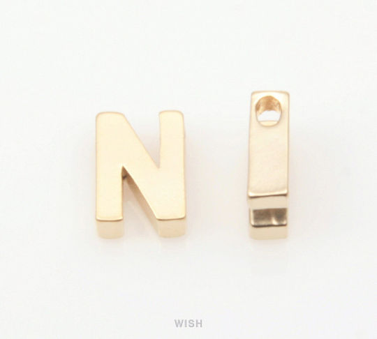 Upper Case Letter "N" in Matte Gold, Capital Letter "N" / MMG-001-B (N)