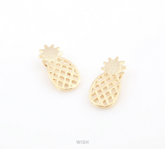 Pineapple Pendants in Matte Gold, Pineapple Charm /