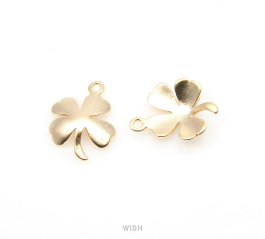 Four Leaf Clover Pendant in Matte Gold, Clover Charm/ MMG-256-P