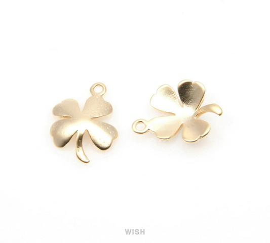 Four Leaf Clover Pendant in Matte Gold, Clover Charm/ MMG-256-P