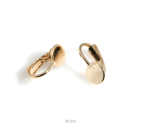 Clip on Earring Converters in Gold, Non Pierced Earrings / FG-034-E