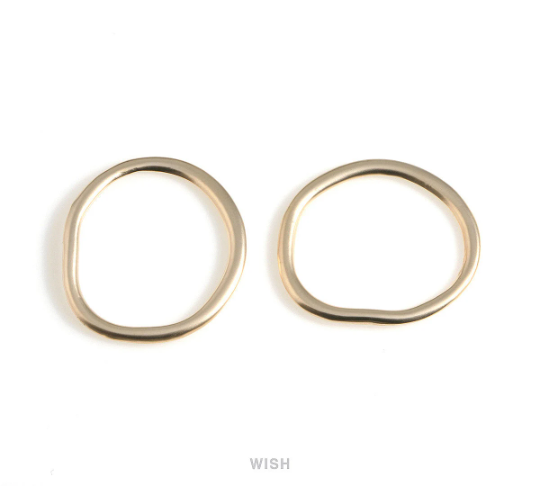 Crooked Circle Pendants in Matte Gold, Unique Shaped Circle Charm / MMG-604-P