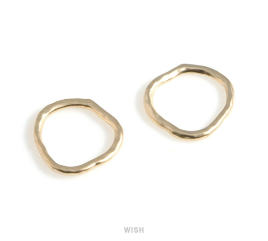 Hammered Circle Pendants in Matte Gold, Hammered Circle Charm / MMG-572-P