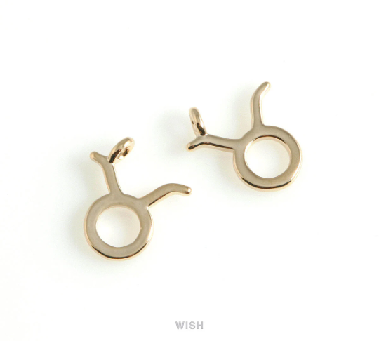 Taurus Zodiac Sign Pendants in Gold, Zodiac Charm / MG-453-TA