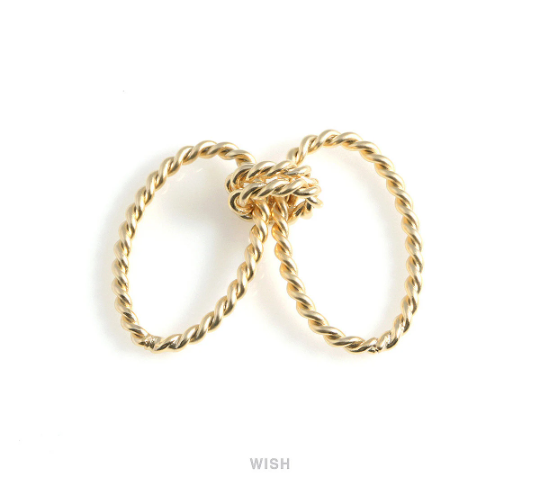 Triple Twisted Rings in Matte Gold, Twisted Rings Charm / MMG-465-P