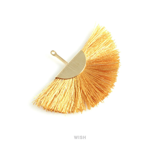 Semicircle Gold Thread Tassel in Gold, Semicircular Gold Thread Pendant /TGDG-009-T