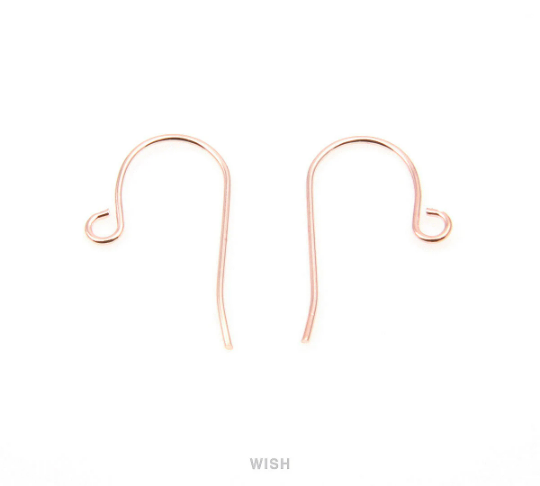 10pcs Loop Fish Hook Earrings in Rose Gold, Fish Hook Earrings / FRG-008-E