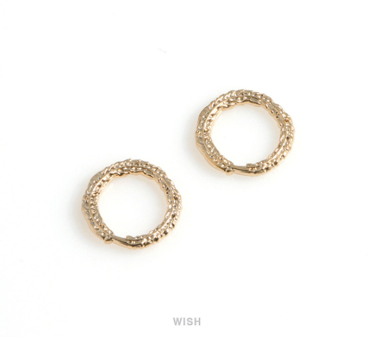 Rope Circle Pendants in Matte Gold, Straw Rope Circle Charms / MMG-578-P