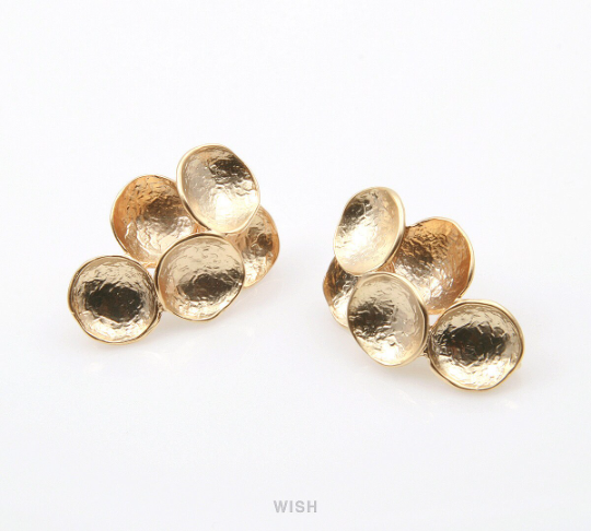 Concave Stud Earrings in Matte Gold, Concave Earrings / MMG-244-E