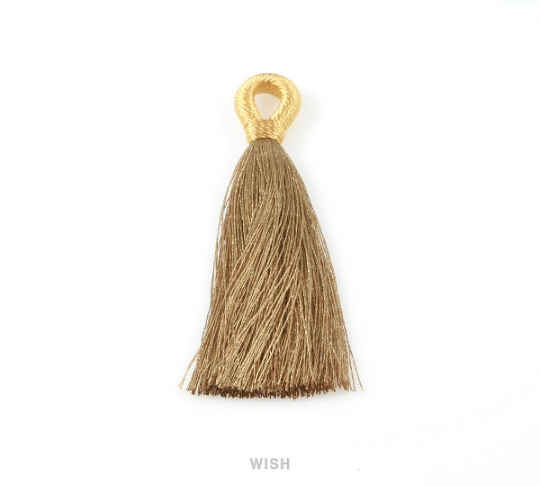 Yellow Green Cotton Thread Tassel, Yellow Green Silk Tassel Earrings / TYGG-008-T