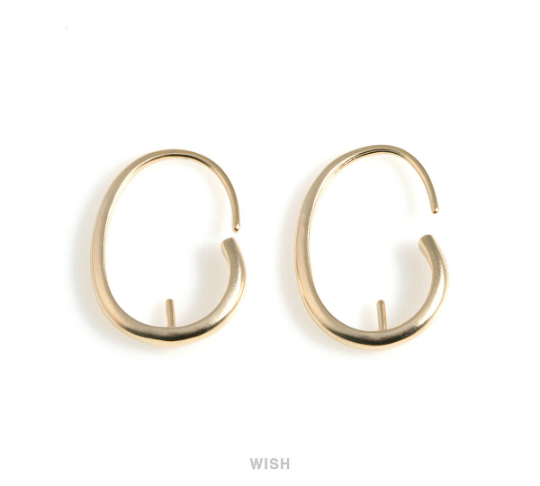 Kidney Hook in Matte Gold, Kidney Bean Hook Earrings / FMG-558-E