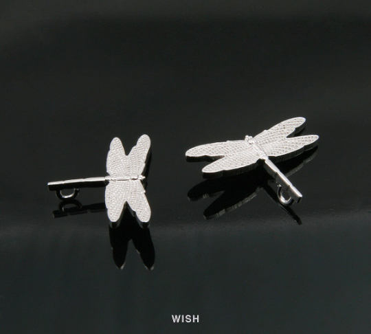 Dragonfly Pendant in Matte Rhodium, Dragonfly Charm / MMRH-280-P