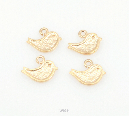 Small Bird Pendants in Matte Gold, Small Bird Charms / MMG-102-P