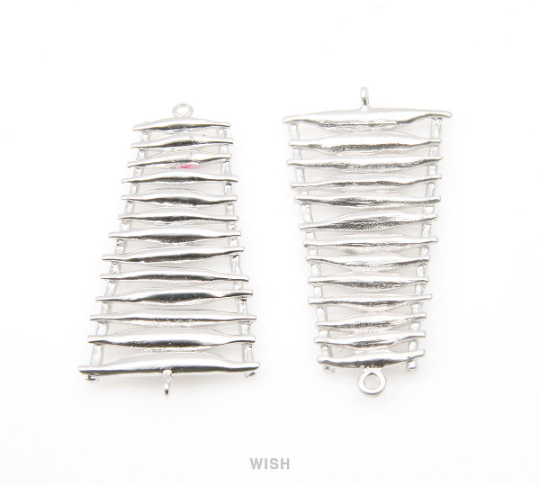 Ladder Connectors in Matte Rhodium, Ladder Charm / MMRH-074-C