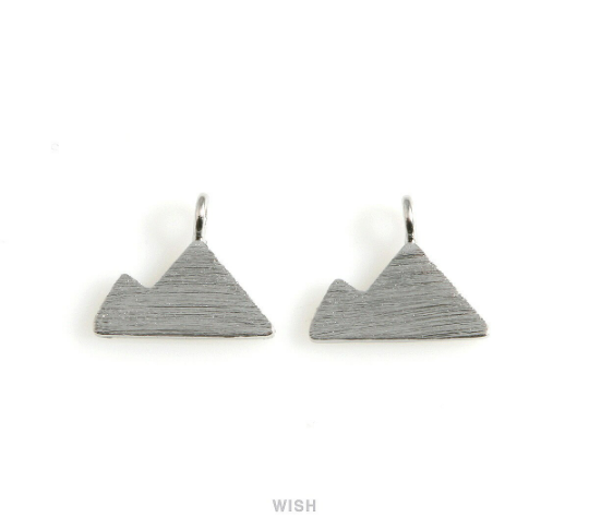 Mountain Pendant in Matt Rhodium, Mountain Charm /MMRH-439-P