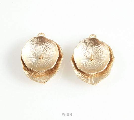 Lotus Leaf Connectors in Matte Gold, Lotus Leaf Charm / MMG-411-C