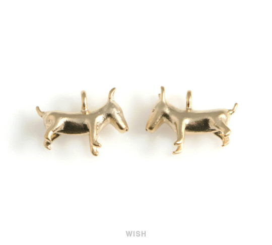 Bull Terrier Pendants in Matte Gold, Bull Terrier Charm /MMG-575-P