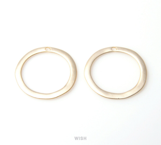 Hoop Pendants in Matte Gold, Hoop Charms / MMG-090-P
