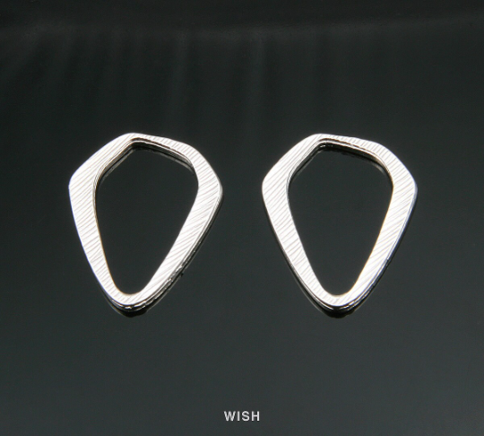 Open Drop Pendant in Matte Rhodium, Open Teardrop Charm / MMRH-309-P (4pcs)