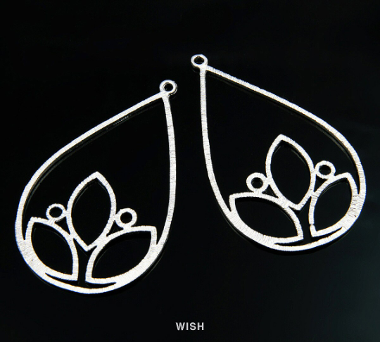 Marquise in Teardrop Pendants in Matte Rhodium, Marquise Charms /MMRH-123-P