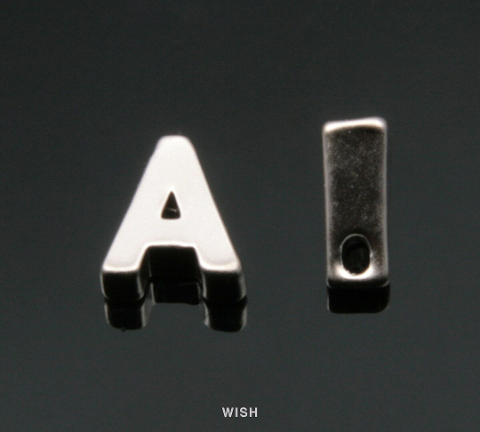 Upper Case Letter "A" in Matte Rhodium, Capital Letter "A" / MMRH-001-B (A)