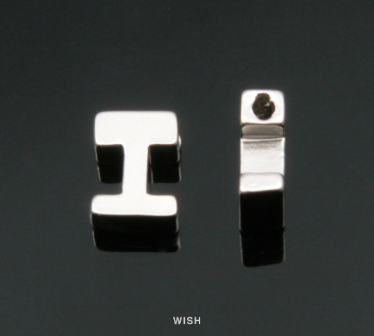 Upper Case Letter "I" in Matte Rhodium, Capital Letter "I" / MMRH-001-B (I)