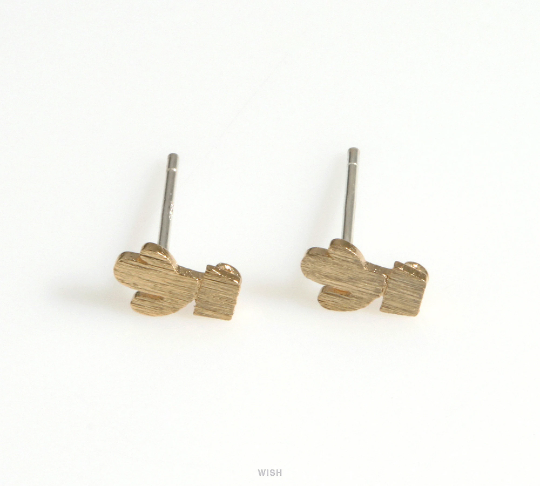 Cactus Stud Earrings in Matte Gold, Cactus Earrings / MMG-621-E