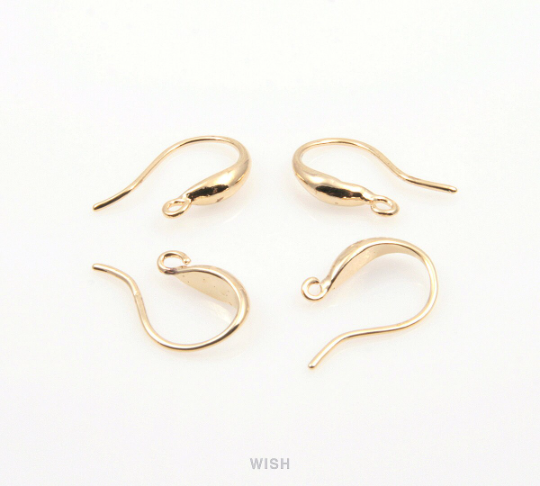 French Hook Earrings in Gold, French Hook Earrings / FG-014-E (4pcs)