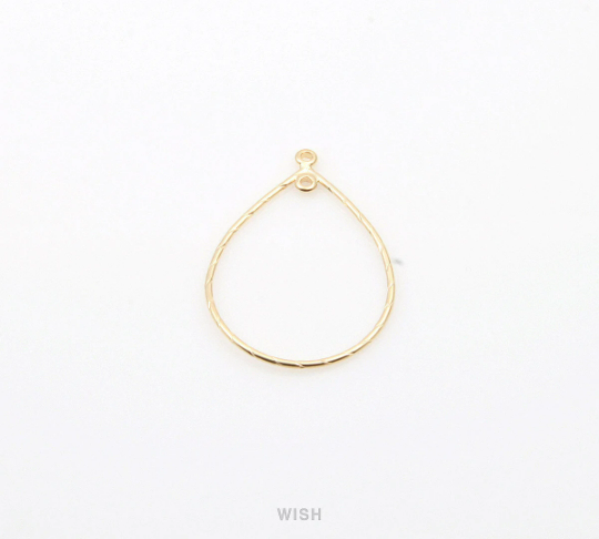 Open Drop Pendant in Matte Gold, Open Teardrop Charm /MMG-269-P (Small)