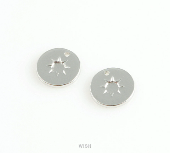 Sun Disc Pendants in Matte Rhodium, Sun Charm /MMRH-404-P