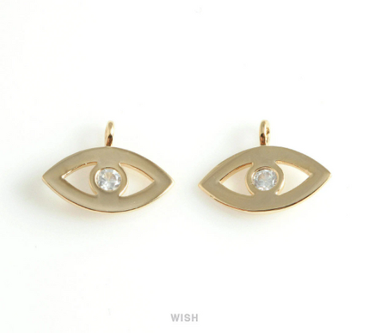 Cubic Zirconia Evil Eye Pendants in Gold, CZ Evil Eye Charm /CG-066-P