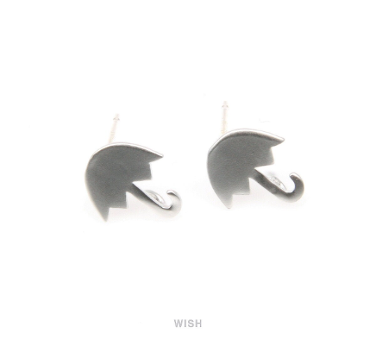 Umbrella Stud Earrings in Matte Rhodium, Umbrella studs / MMRH-255-E