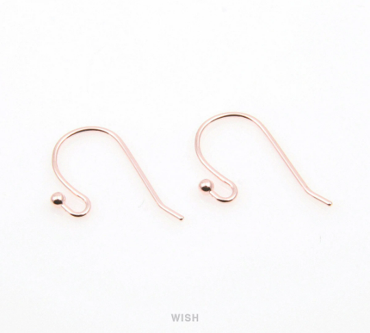 10pcs Ball Hook Earrings in Rose Gold, Ball Hook Earrings /FRG-012-E