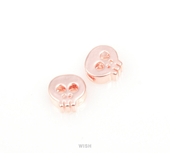 Small Skull in Rose Gold , Skull Beads / MRG-038-B